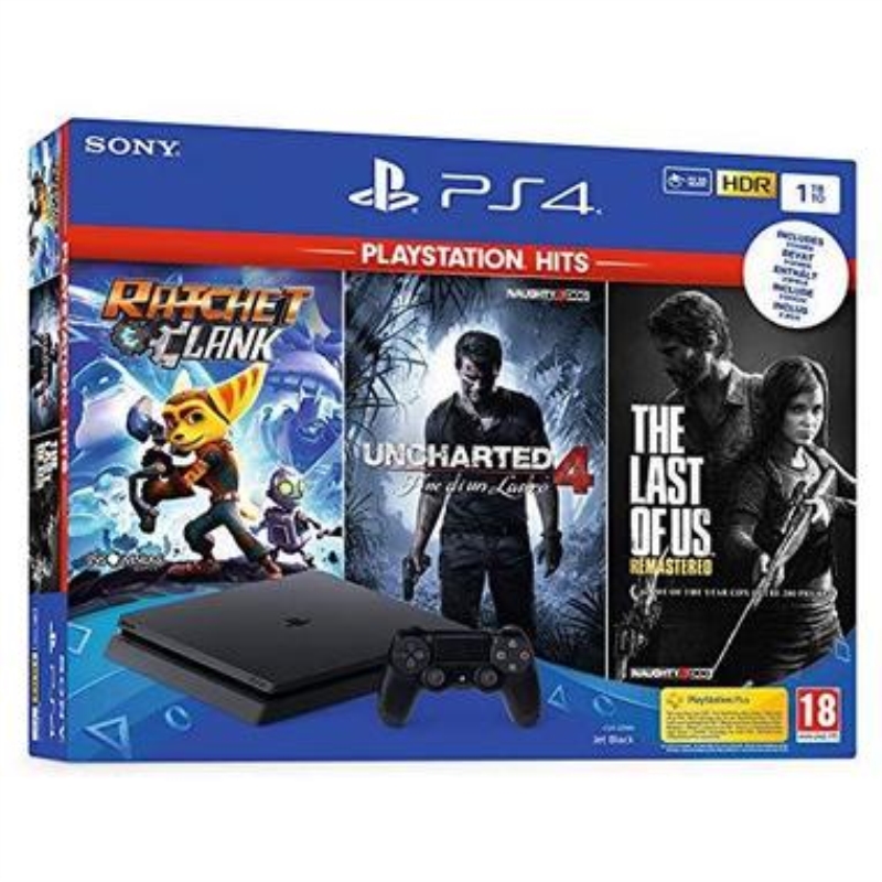 SONY Console Sony PS4 1 TB + Uncharted 4 + Ratchet & Clank + the Last of Us bundle